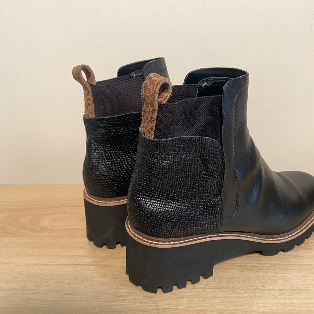 Dolce Vita Black Leather Ankle Booties sz9.5 - Picture 3 of 6